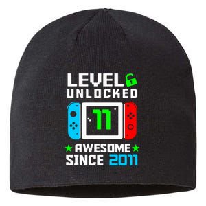 Video Game Level 11 Unlocked 11th Birthday Sustainable Beanie