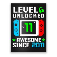 Video Game Level 11 Unlocked 11th Birthday Poster