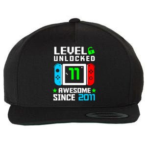 Video Game Level 11 Unlocked 11th Birthday Wool Snapback Cap