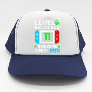 Video Game Level 11 Unlocked 11th Birthday Trucker Hat