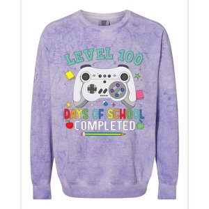 Video Game Level 100 Days Of School Completed Colorblast Crewneck Sweatshirt