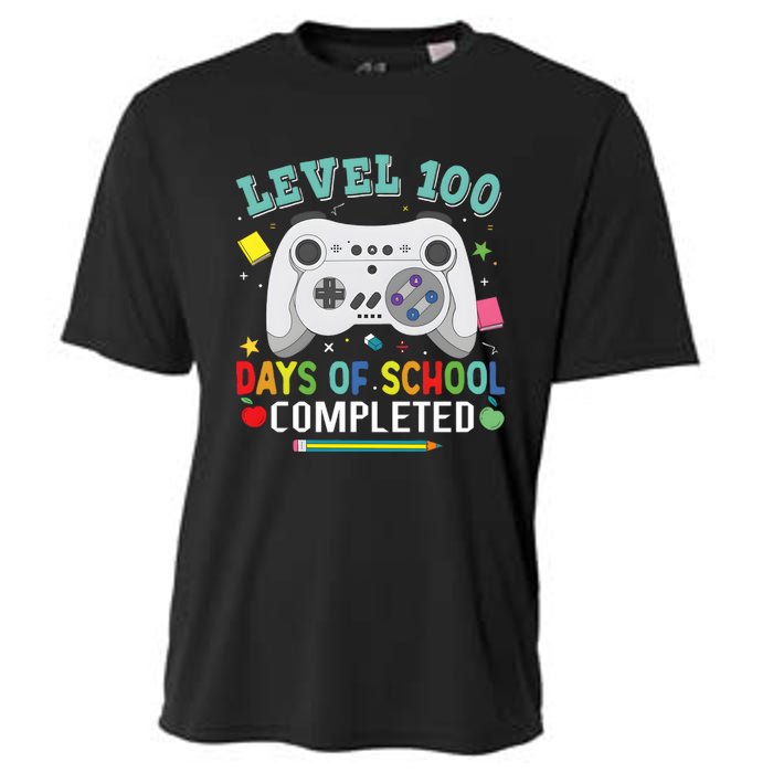 Video Game Level 100 Days Of School Completed Cooling Performance Crew T-Shirt