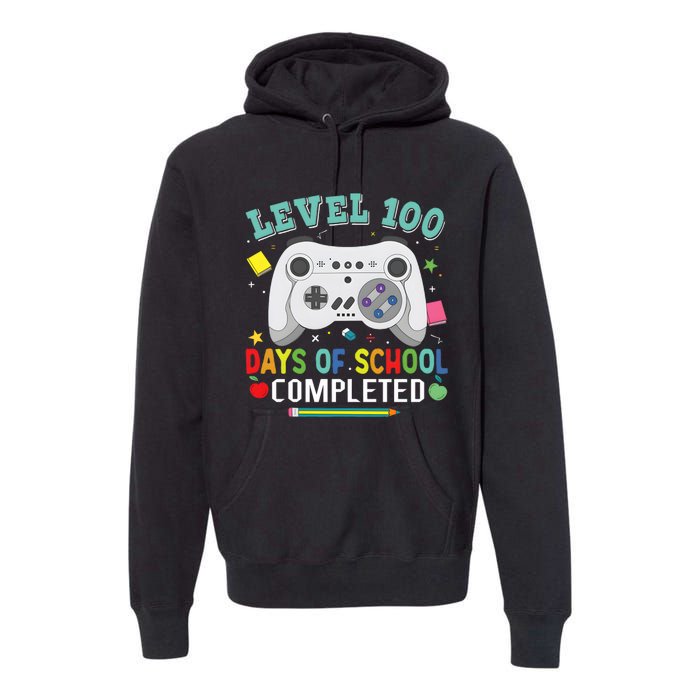 Video Game Level 100 Days Of School Completed Premium Hoodie