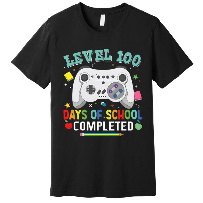 Video Game Level 100 Days Of School Completed Premium T-Shirt