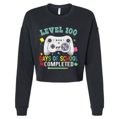 Video Game Level 100 Days Of School Completed Cropped Pullover Crew