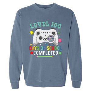 Video Game Level 100 Days Of School Completed Garment-Dyed Sweatshirt