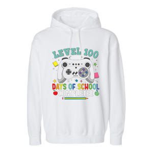 Video Game Level 100 Days Of School Completed Garment-Dyed Fleece Hoodie