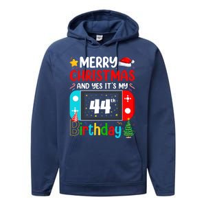 Video Game Lover Merry Christmas Yes ItS My 44th Birthday Cute Gift Performance Fleece Hoodie