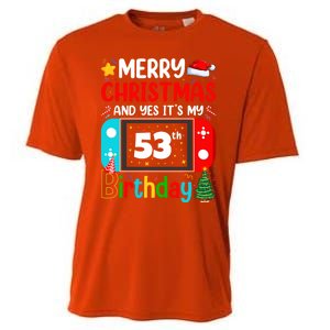 Video Game Lover Merry Christmas Yes ItS My 53th Birthday Funny Gift Cooling Performance Crew T-Shirt