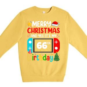 Video Game Lover Merry Christmas Yes ItS My 66th Birthday Meaningful Gift Premium Crewneck Sweatshirt