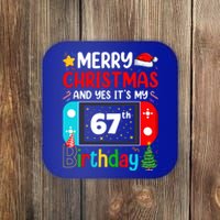 Video Game Lover Merry Christmas Yes ItS My 67th Birthday Gift Coaster