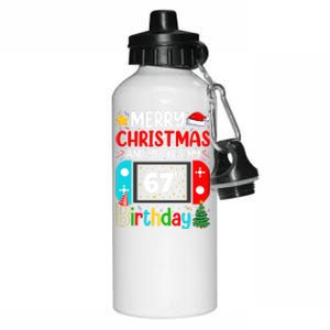 Video Game Lover Merry Christmas Yes ItS My 67th Birthday Gift Aluminum Water Bottle