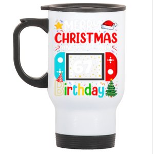 Video Game Lover Merry Christmas Yes ItS My 67th Birthday Gift Stainless Steel Travel Mug