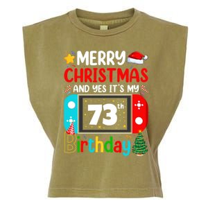 Video Game Lover Merry Christmas Yes ItS My 73th Birthday Cool Gift Garment-Dyed Women's Muscle Tee