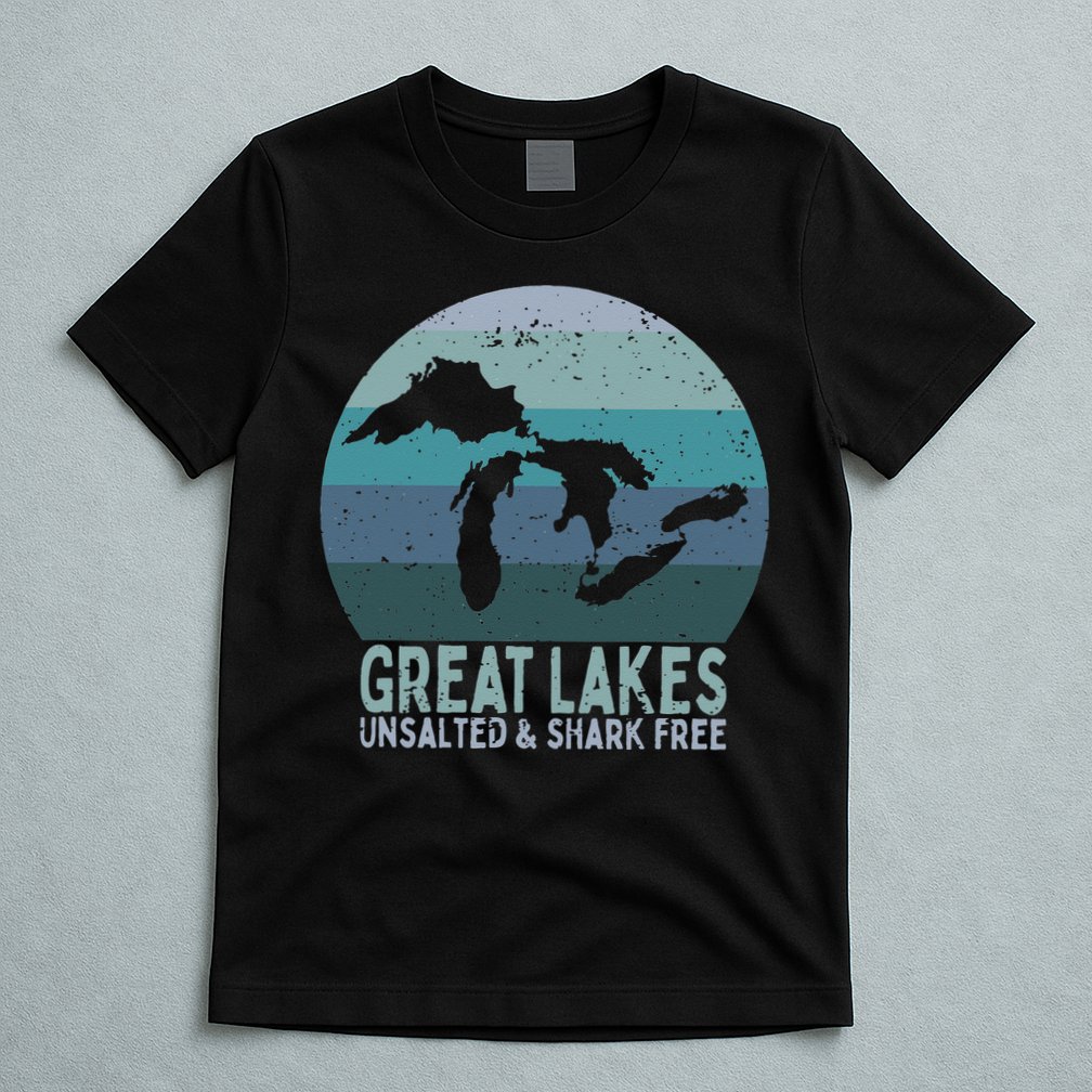 Vintage Great Lakes Unsalted and Shark Free Lake Life T-Shirt