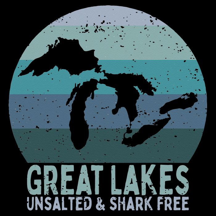 Vintage Great Lakes Unsalted and Shark Free Lake Life T-Shirt