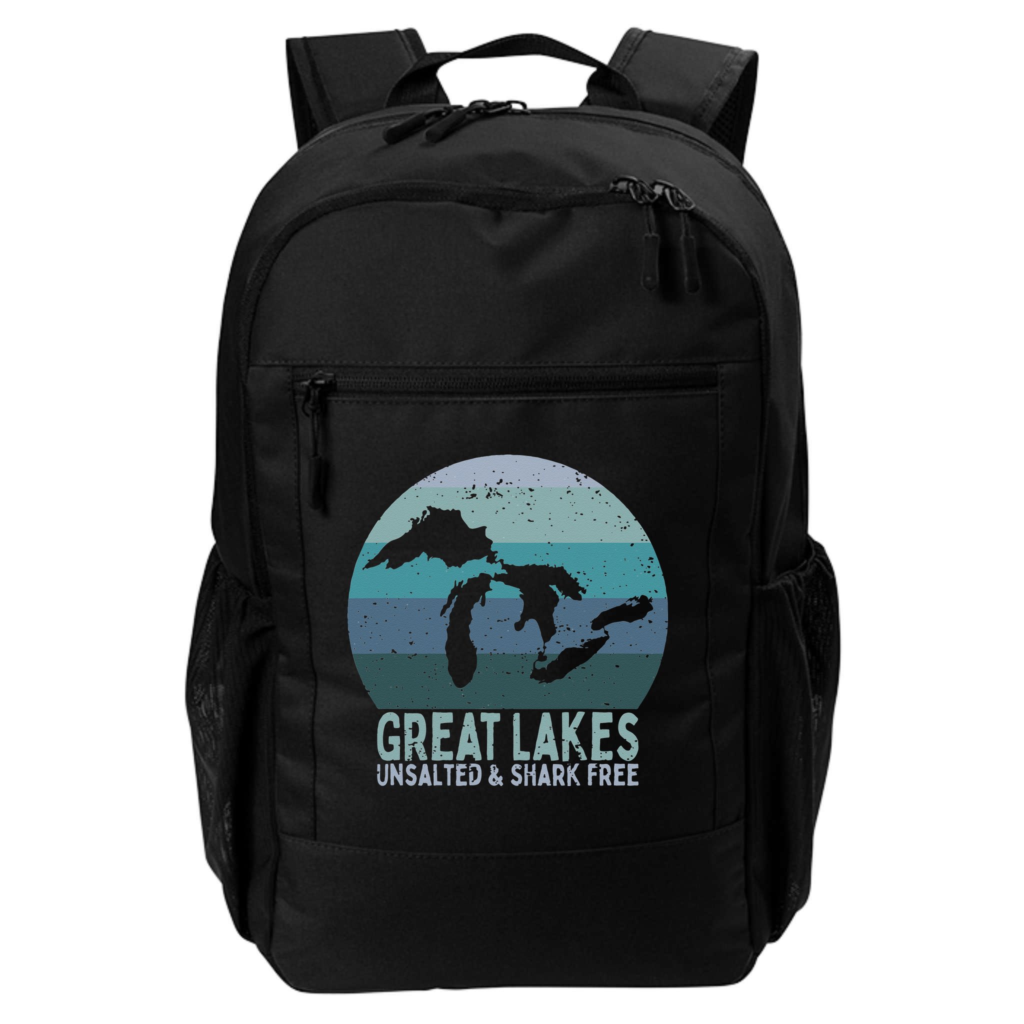 Vintage Great Lakes Unsalted and Shark Free Lake Life Backpack