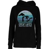 Vintage Great Lakes Unsalted and Shark Free Lake Life Womens Funnel Neck Pullover Hood