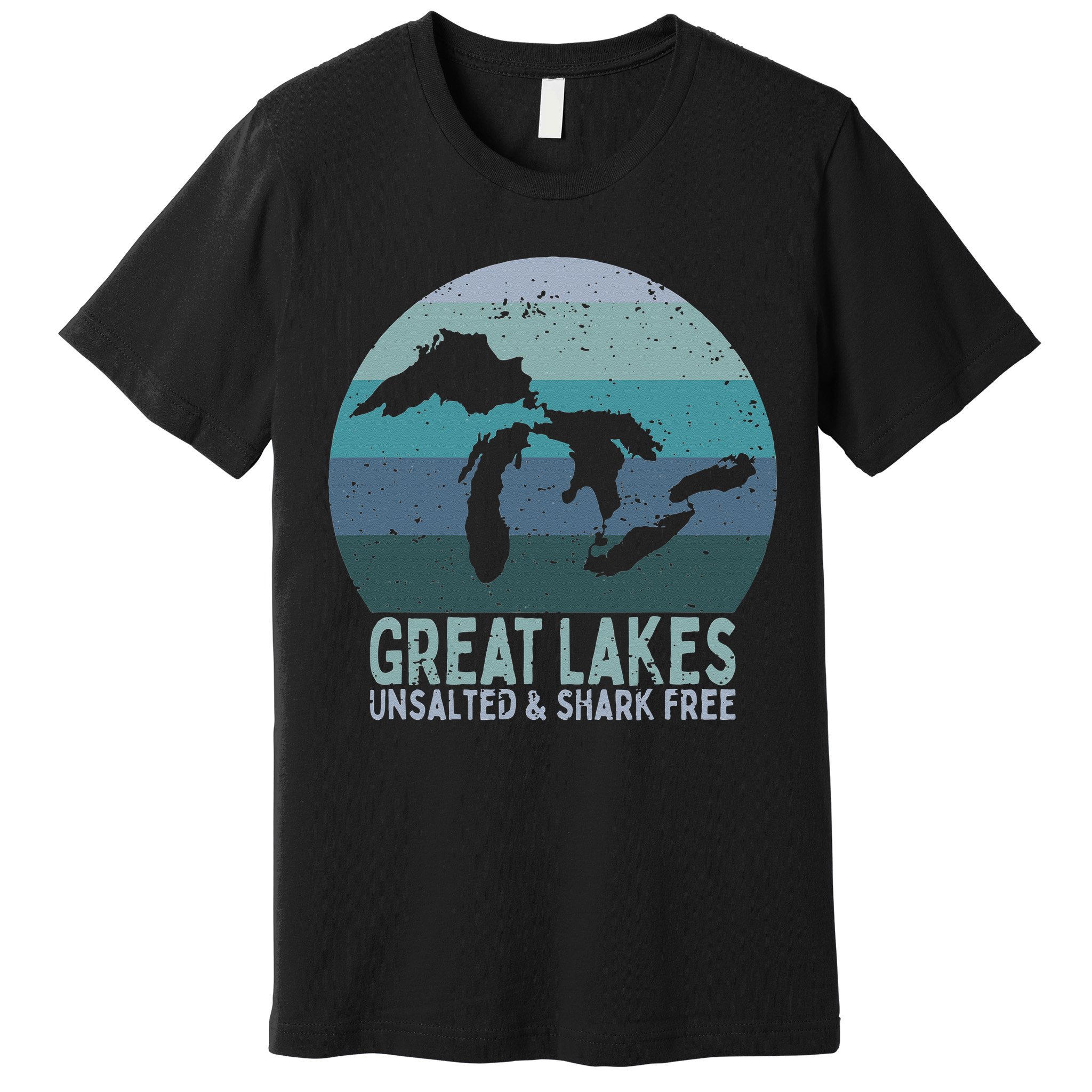 Vintage Great Lakes Unsalted and Shark Free Lake Life Premium T-Shirt