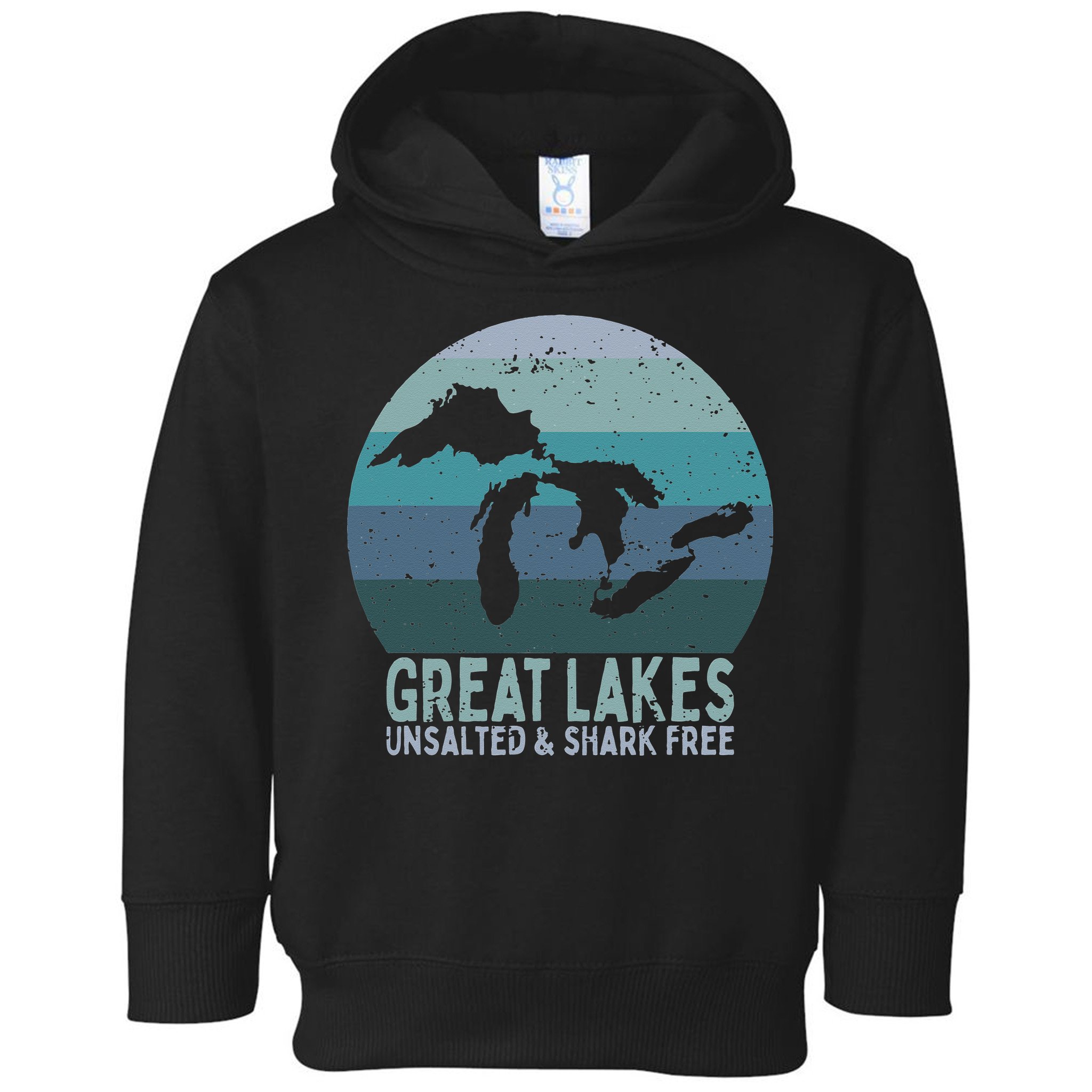 Vintage Great Lakes Unsalted and Shark Free Lake Life Toddler Hoodie