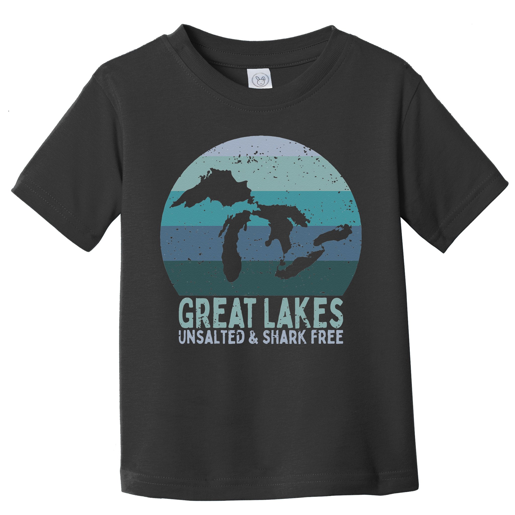 Vintage Great Lakes Unsalted and Shark Free Lake Life Toddler T-Shirt