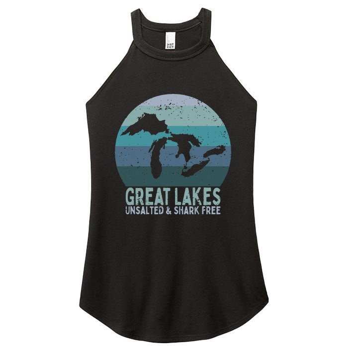 Vintage Great Lakes Unsalted and Shark Free Lake Life Women's Perfect Tri Rocker Tank