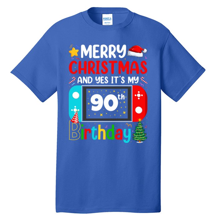 Video Game Lover Merry Christmas Yes ItS My 90th Birthday Gift Tall T-Shirt