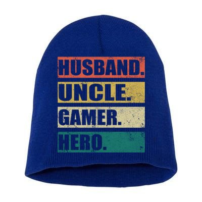 Video Game Lover Vintage Husband Uncle Gamer Fathers Day Cute Gift Short Acrylic Beanie