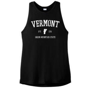 Vermont Green Mountain State Est 1791 Ladies PosiCharge Tri-Blend Wicking Tank