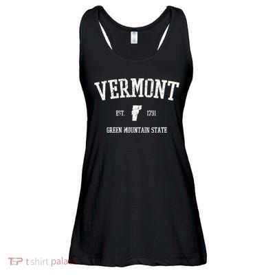 Vermont Green Mountain State Est 1791 Ladies Essential Flowy Tank