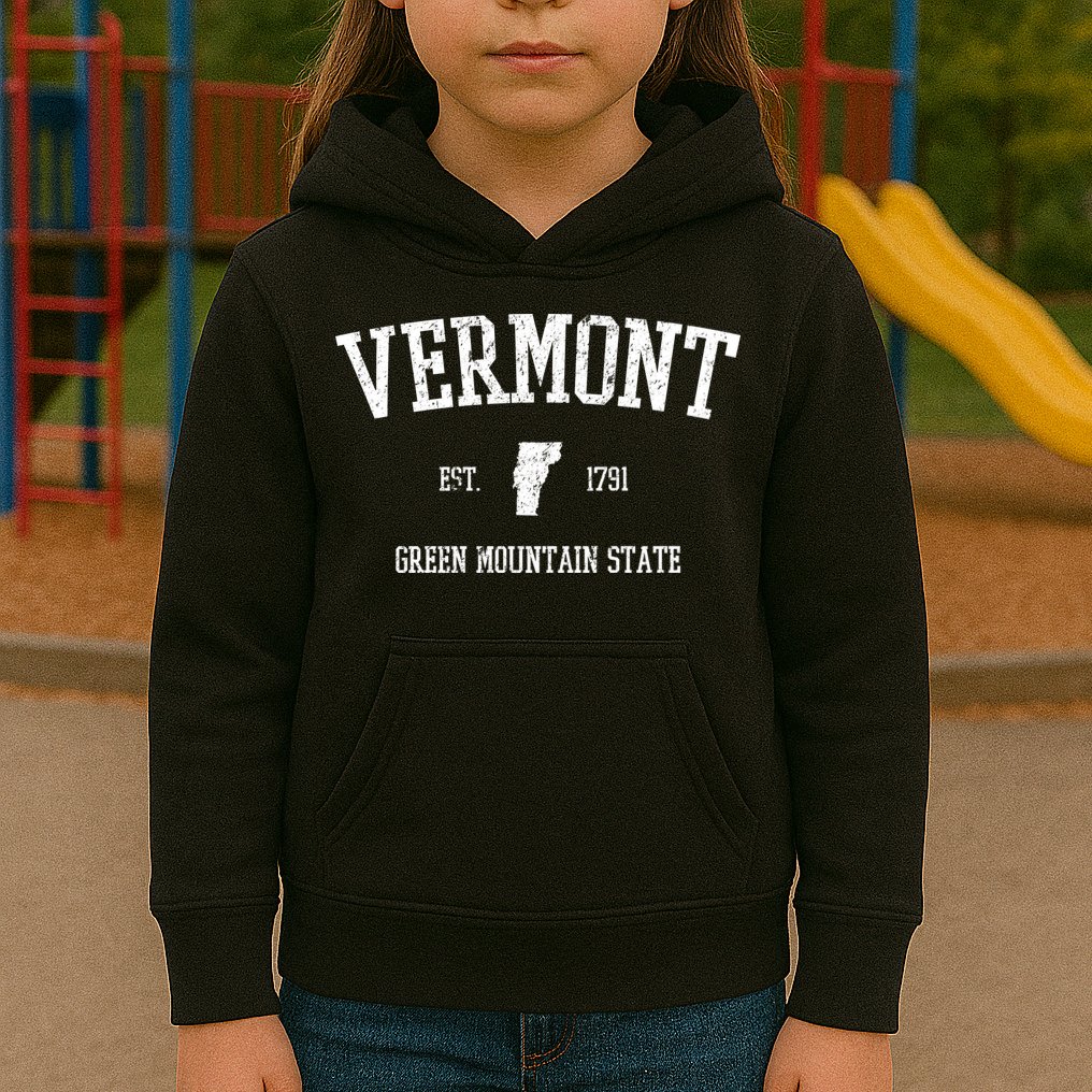 Vermont Green Mountain State Est 1791 Kids Hoodie