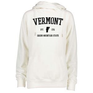 Vermont Green Mountain State Est 1791 Womens Funnel Neck Pullover Hood