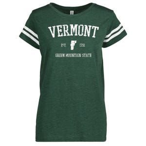 Vermont Green Mountain State Est 1791 Enza Ladies Jersey Football T-Shirt