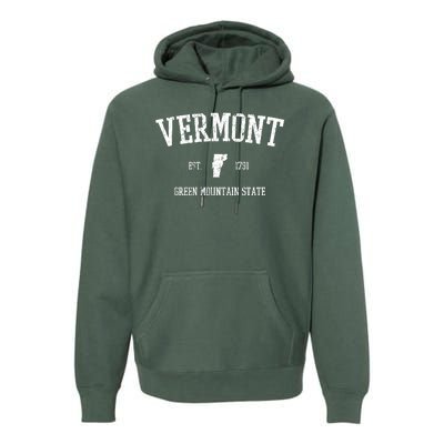 Vermont Green Mountain State Est 1791 Premium Hoodie