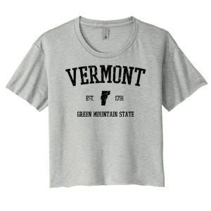 Vermont Green Mountain State Est 1791 Women's Crop Top Tee