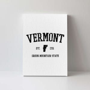 Vermont Green Mountain State Est 1791 Canvas