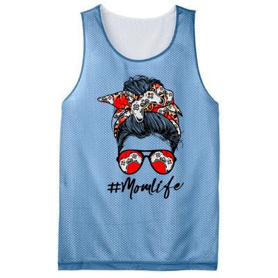 Video Game Mom Life Messy Bun Sports Lover Mothers Day Cool Gift Mesh Reversible Basketball Jersey Tank