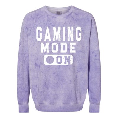 Vintage Gaming Mode On Video Game Player Joke Gift Colorblast Crewneck Sweatshirt