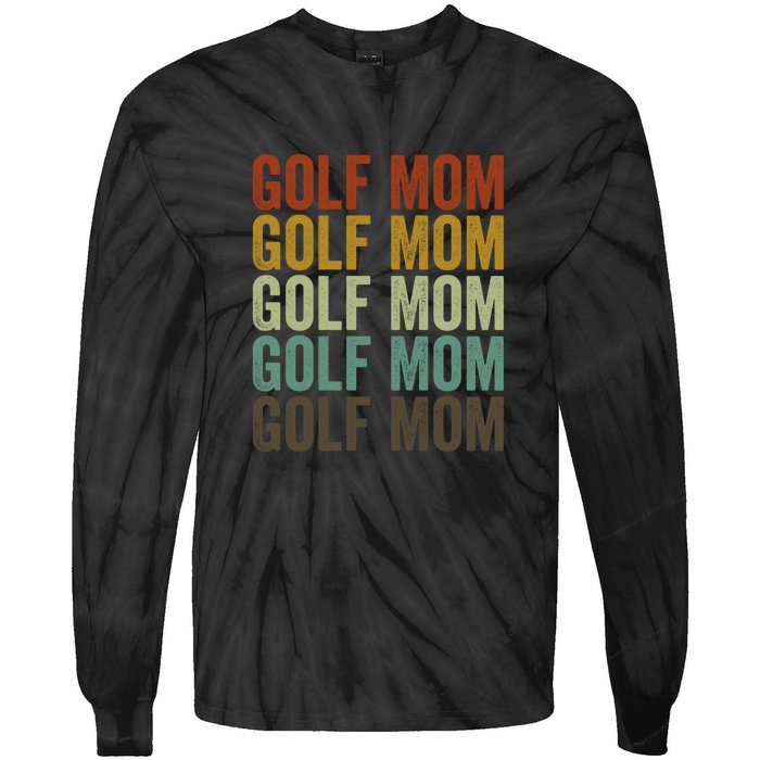 Vintage Golf Mom Golf Player Mom Gift For Mother's Day Tie-Dye Long Sleeve Shirt