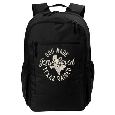 Vintage God Made Texas Raised Jesus Saved Daily Commute Backpack