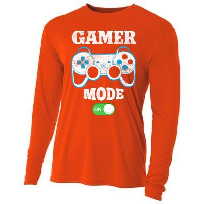 Vintage Gamer Mode On Video Gaming Controller Game Players Gift Cooling Performance Long Sleeve Crew