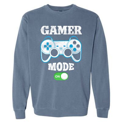 Vintage Gamer Mode On Video Gaming Controller Game Players Gift Garment-Dyed Sweatshirt