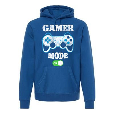 Vintage Gamer Mode On Video Gaming Controller Game Players Gift Premium Hoodie