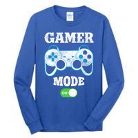 Vintage Gamer Mode On Video Gaming Controller Game Players Gift Tall Long Sleeve T-Shirt