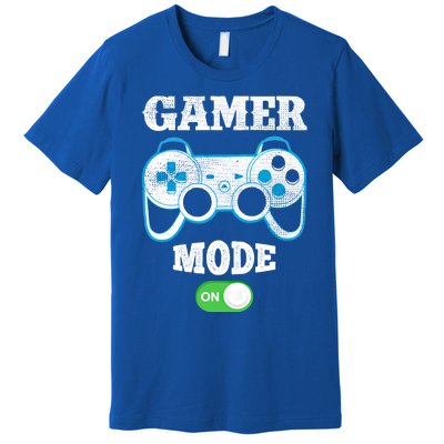 Vintage Gamer Mode On Video Gaming Controller Game Players Gift Premium T-Shirt