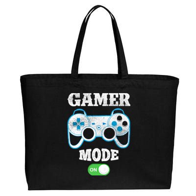 Vintage Gamer Mode On Video Gaming Controller Game Players Gift Cotton Canvas Jumbo Tote