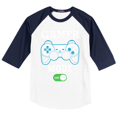 Vintage Gamer Mode On Video Gaming Controller Game Players Gift Baseball Sleeve Shirt