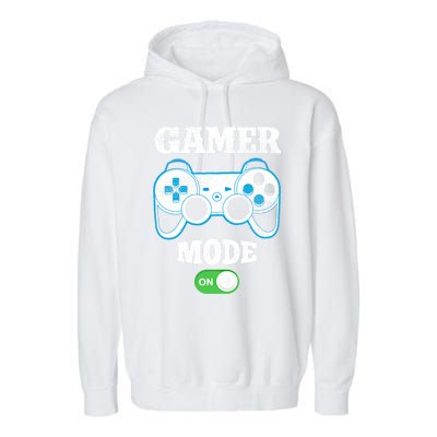 Vintage Gamer Mode On Video Gaming Controller Game Players Gift Garment-Dyed Fleece Hoodie