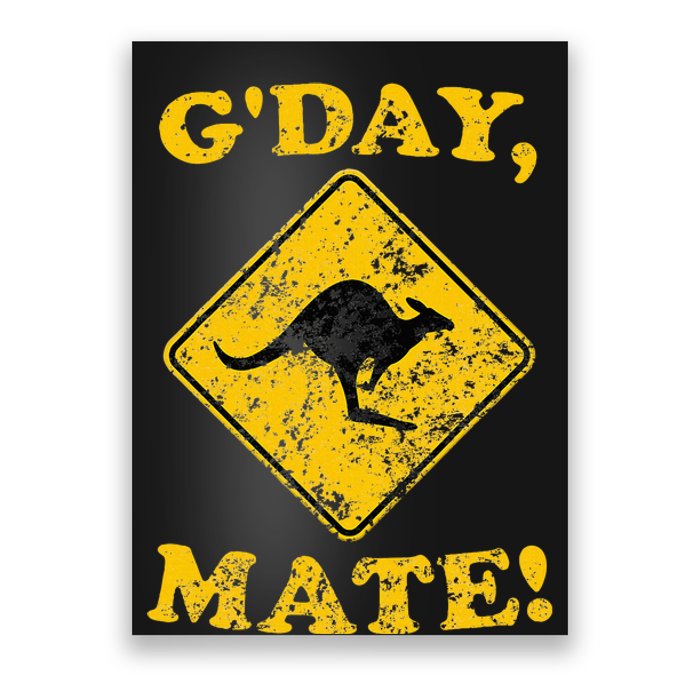 Vintage GDay Mate Kangaroo Road Sign Australia Aussie Roo Poster