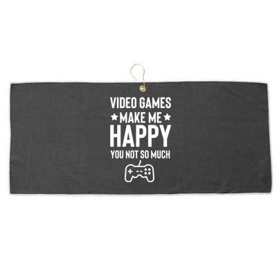 Video Games Make Me Happy Large Microfiber Waffle Golf Towel